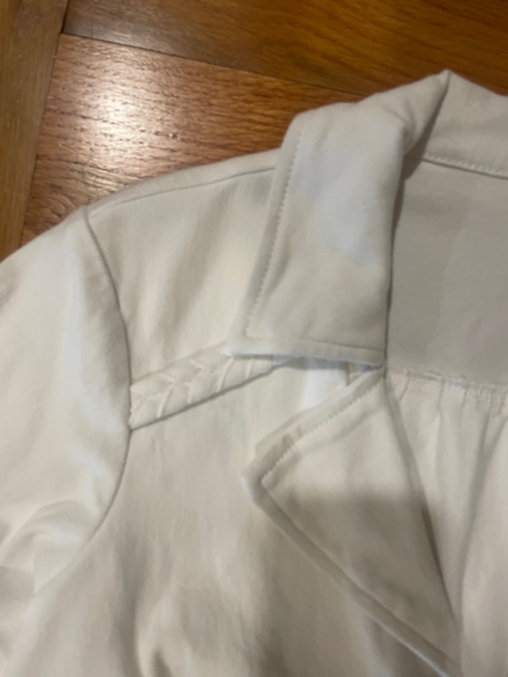 Mumu White Short Sleeve Belted denim stretch Romper - Picture 2 of 7